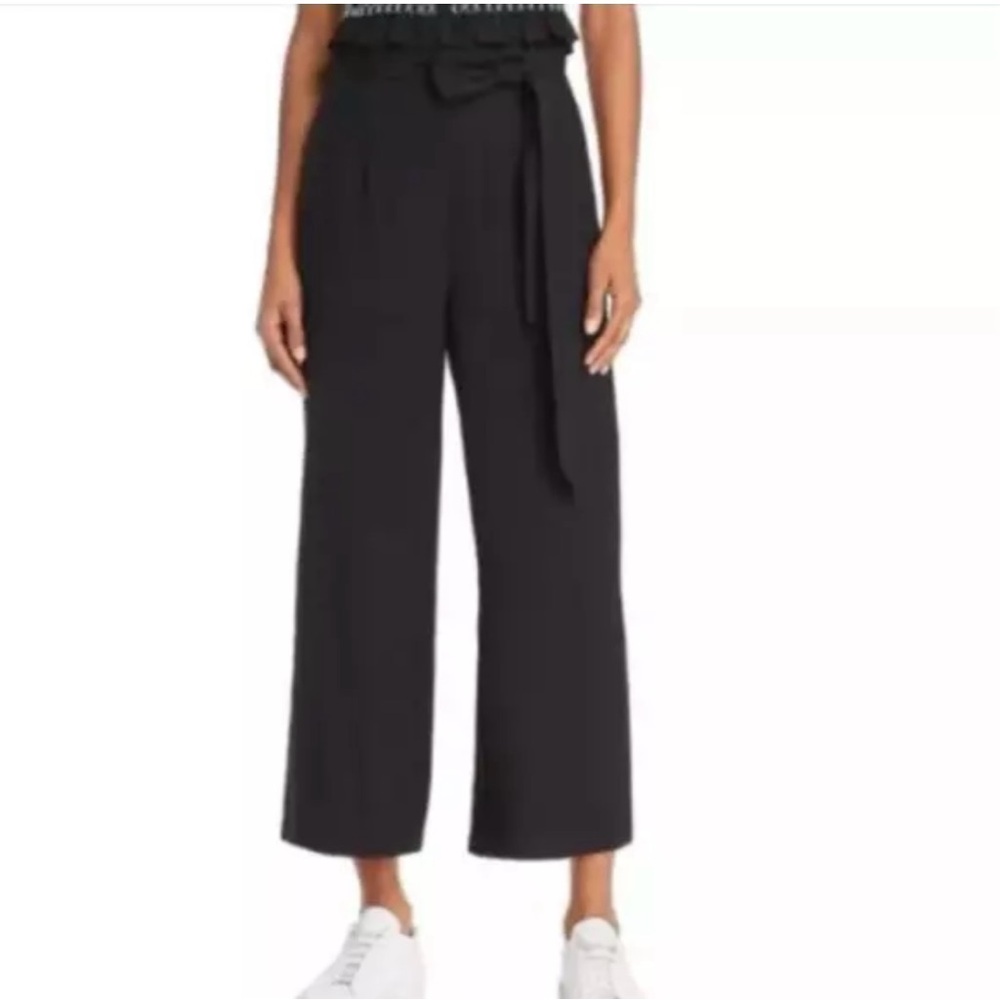 Lost + Wander Bloody Mary Cropped Belted Wide‎ Leg Paperbag Pants Black. NWOT M
